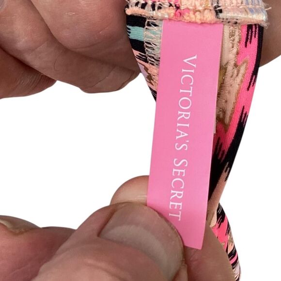 Victorias Secret Bikini Top Womens 34D Multicolor Ikat Foil The Fabulous Pushup - Picture 8 of 9